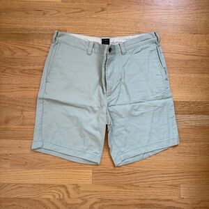 J. Crew Mint Green Flat Front Shorts Crisp Cotton Design 35 9in